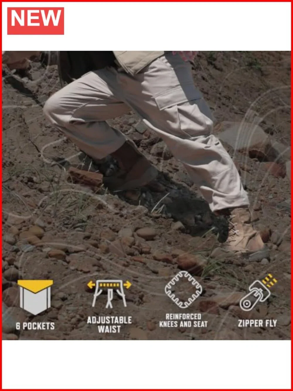 Relaxed Fit Tactical BDU Cargo Pants with Zipper Fly - 55% Cotton, 45%